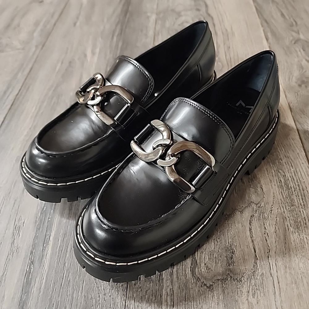 New Marc Fisher Women's Black Leather Loafer Size 7M